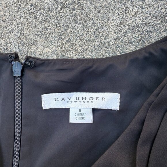 Kay Unger Jumpsuit Womens 8 Black Formal Skirt Wrap Overlay - Picture 5 of 16